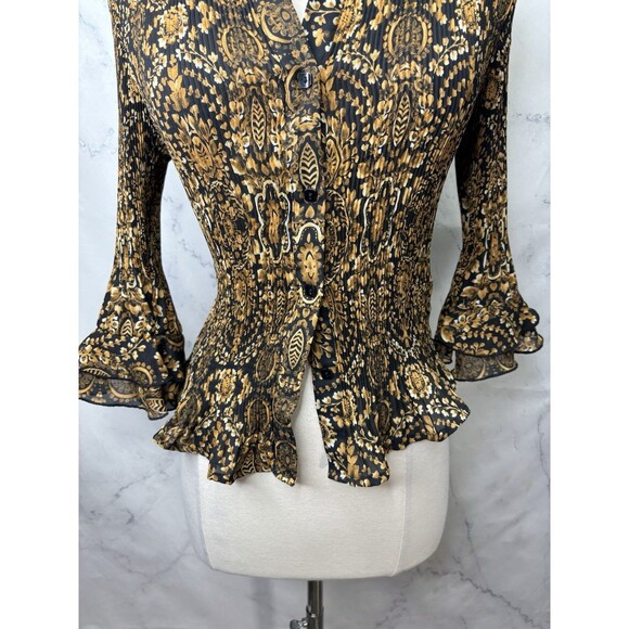 Vintage Y2K Blouse Top sz S Fairy Grunge Club Rave Pleat Weird Girl Indie Sleaze - Picture 9 of 16